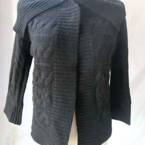 Neiman Marcus Cashmere Collection Black Cardigan Sweater Small